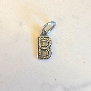 Pandora Sterling silver Dangle Charm letter B